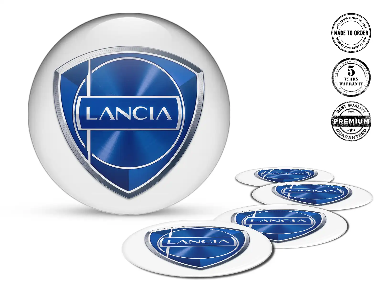 Lancia Style Insignes Roue Autocollants Époxy Premium
